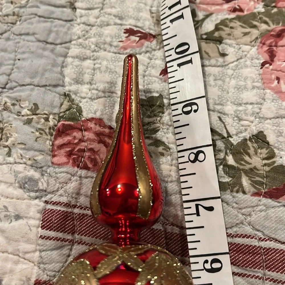 Waterford mercury glass & crystals Christmas tree topper ornament